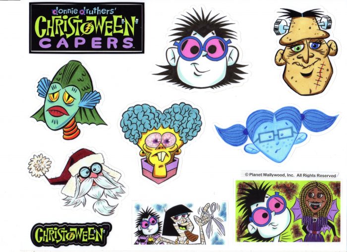 “DONNIE DRUTHERS’ CHRISTOWEEN CAPERS®” SCARY STICKER SET #1 - Image 2