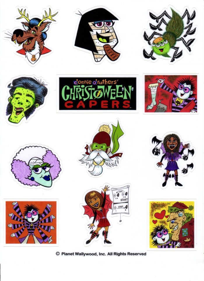 “DONNIE DRUTHERS’ CHRISTOWEEN CAPERS®” SCARY STICKER SET #2 - Image 2