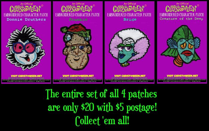 CHRISTOWEEN® SEW-ON EMBROIDERED PATCHES (SET OF FOUR)
